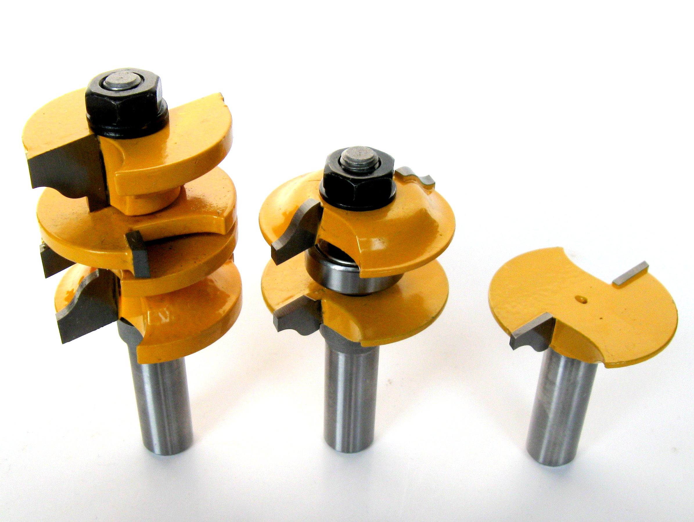 3 pc 1/2" Shank Ogee Entry & Interior Door Matched R&S Router Bit Set